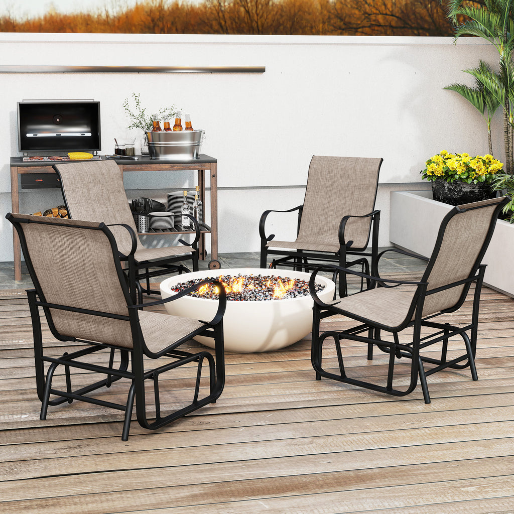 Outdoor Glider Chairs Set of 2 – Black & Brown