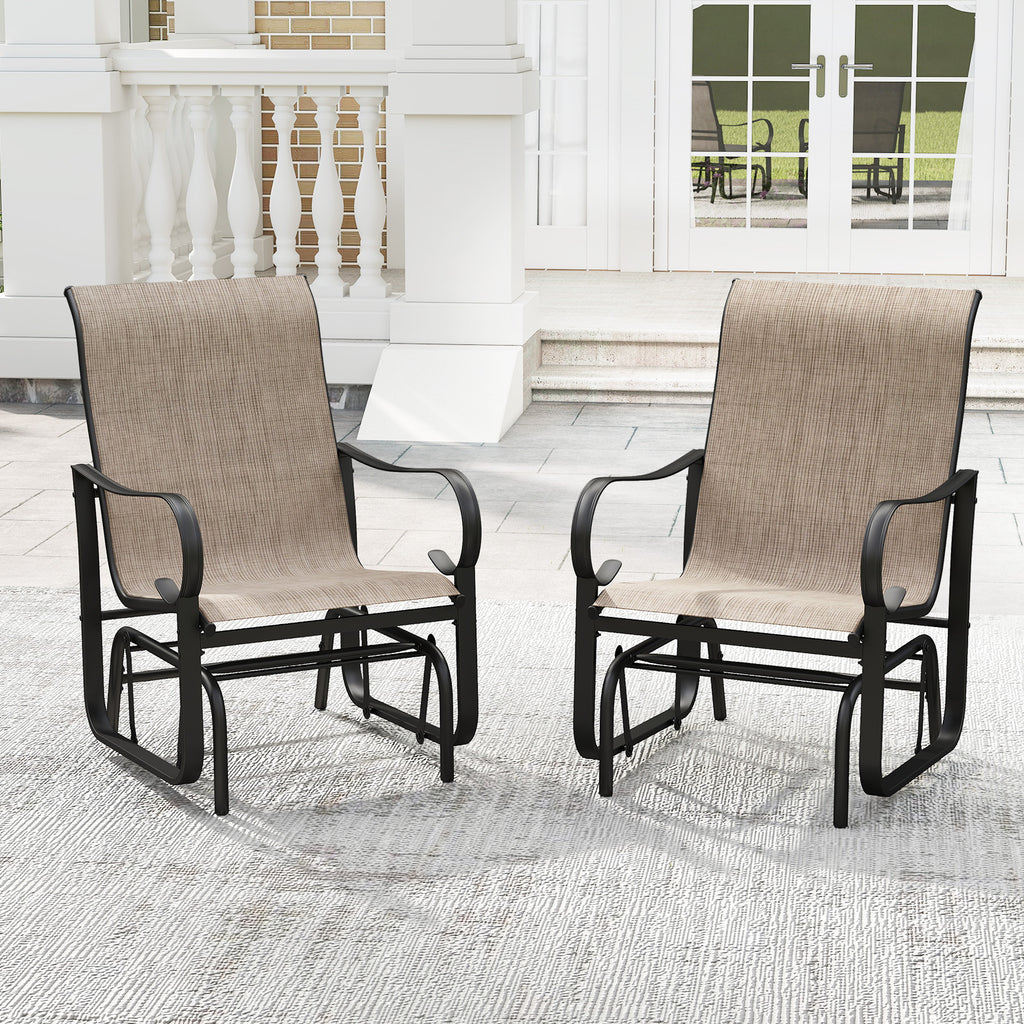 Outdoor Glider Chairs Set of 2 – Black & Brown