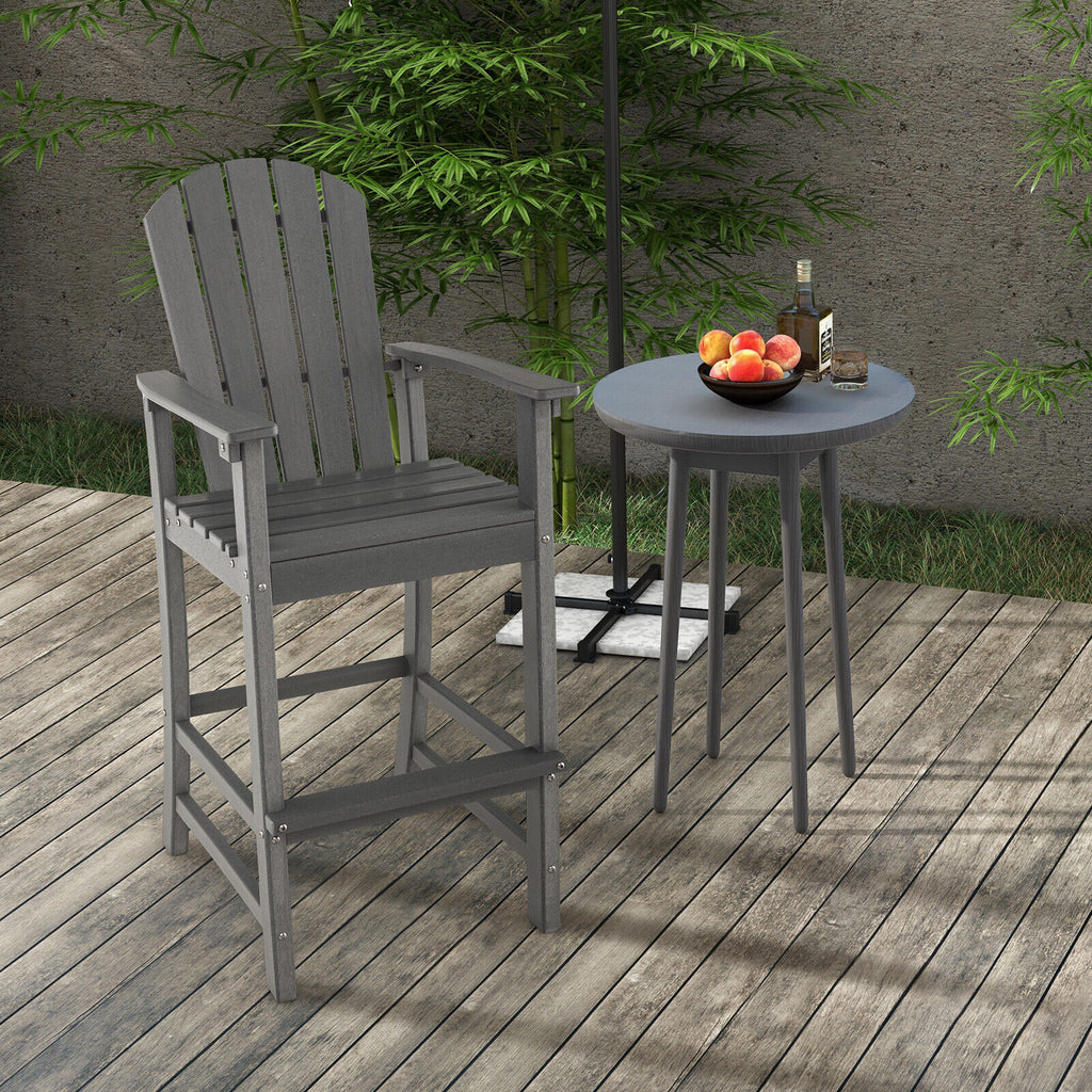 30 Inches Counter Height Outdoor HDPE Bar Stool with Armrests and