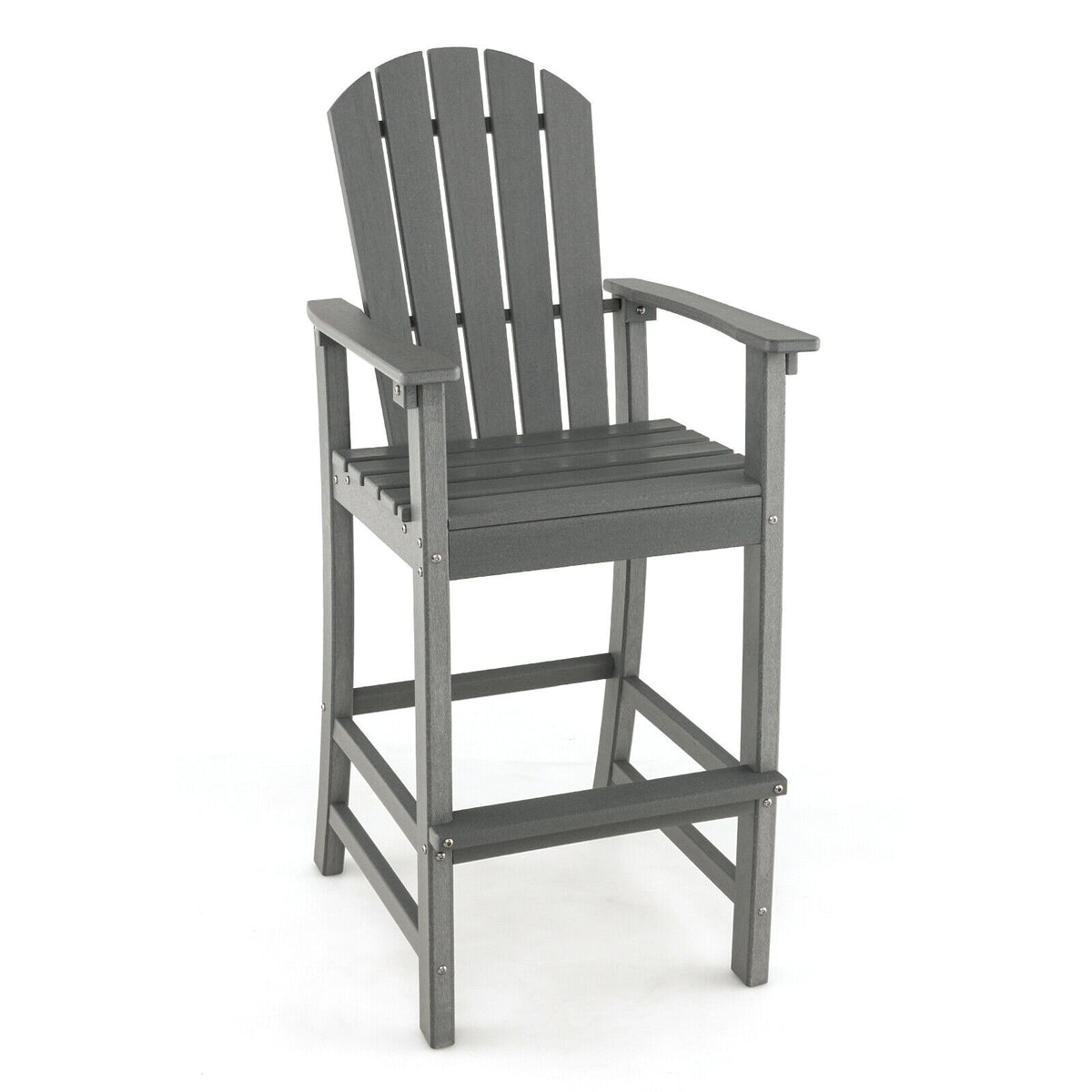 Set of 2 Outdoor 29 Inch Height Bar Stool with Backrest and Armrests