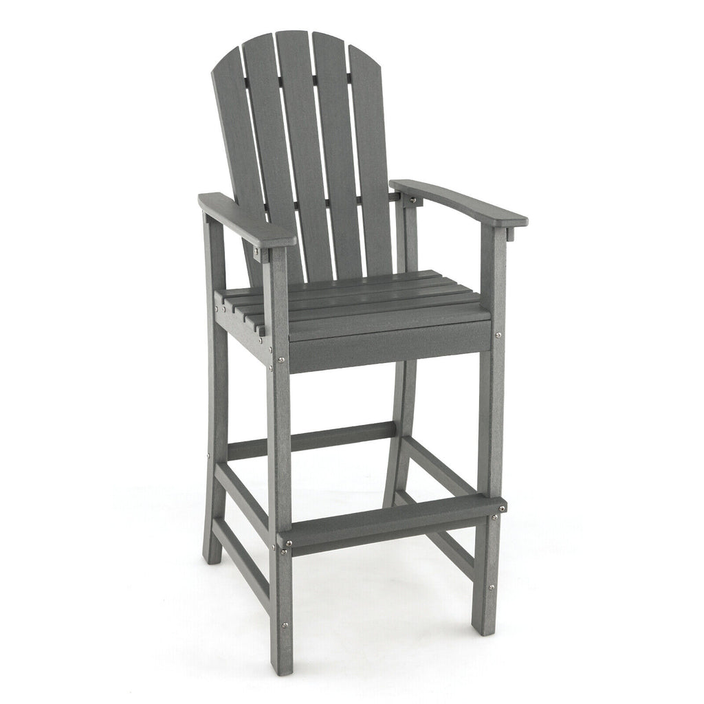 Set of 2 Counter Height Outdoor HDPE Bar Stool with Armrests and