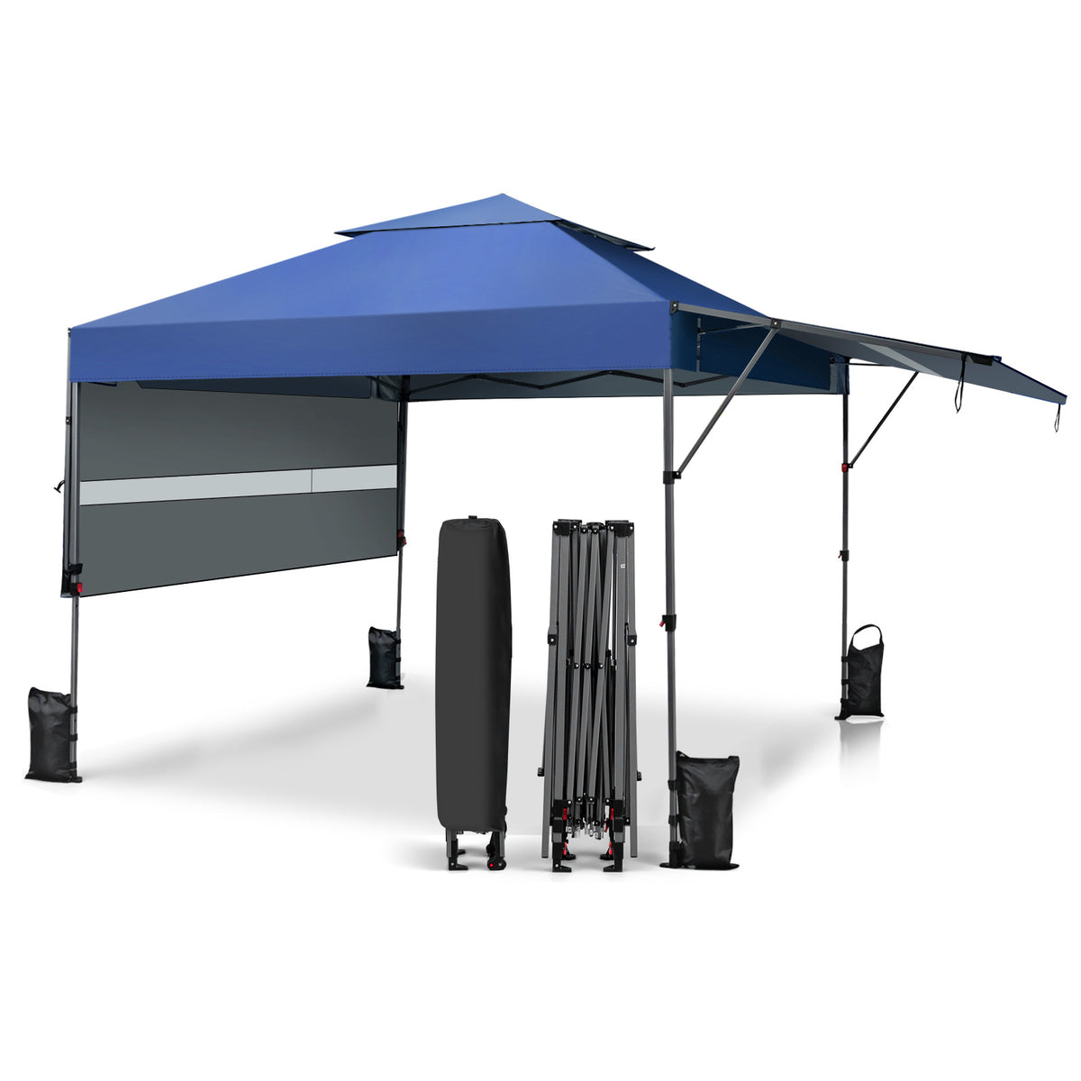 10x10 Pop-Up Canopy with Roller Bag - Black