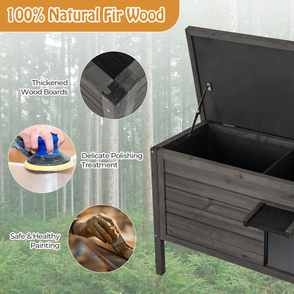 Outdoor Insulated Cat House with Foam Insulation - Gray Variation