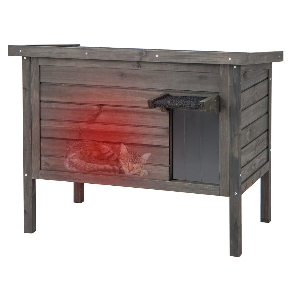 Outdoor Insulated Cat House with Foam Insulation - Gray Variation