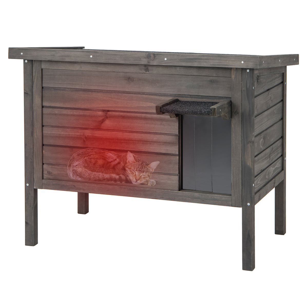 Outdoor Insulated Cat House with Foam Insulation - Gray Variation