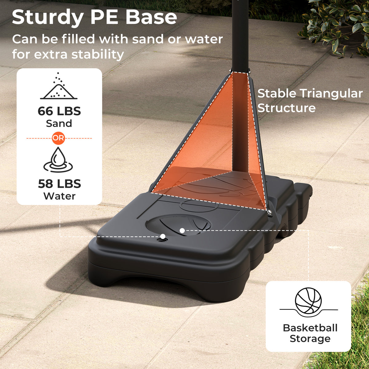 Portable Adjustable Kids Basketball Hoop System - Black & White, 3.3-7 ft
