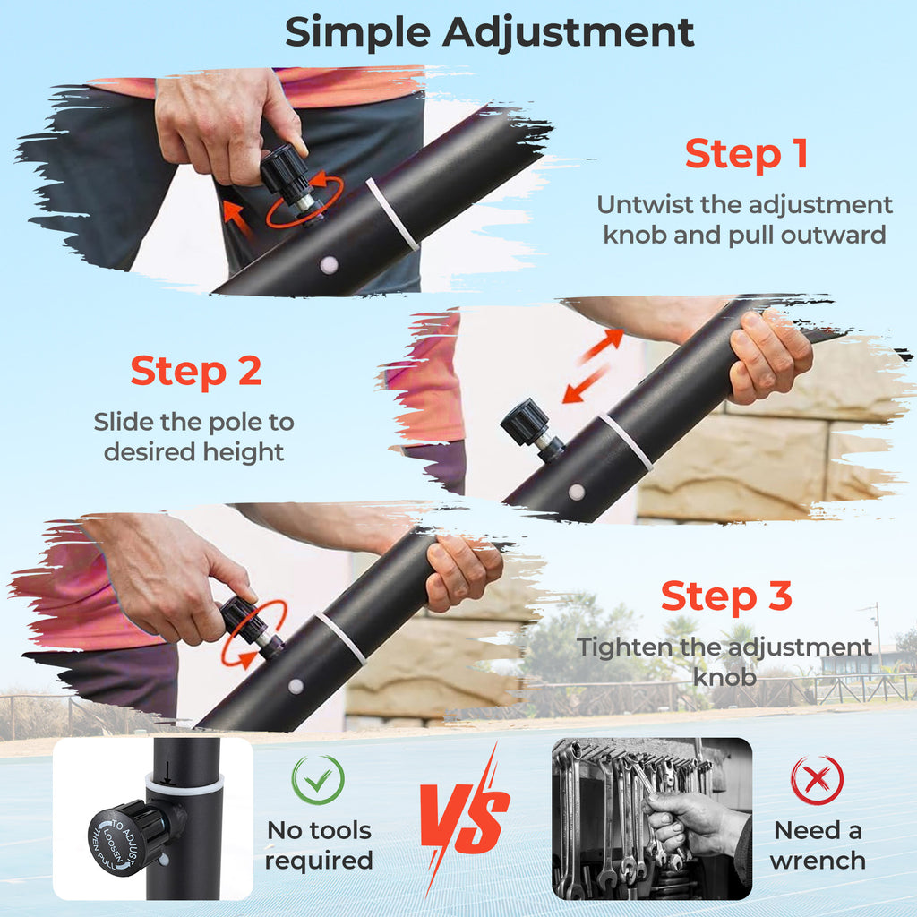 Portable Adjustable Kids Basketball Hoop System - Black & White, 3.3-7 ft