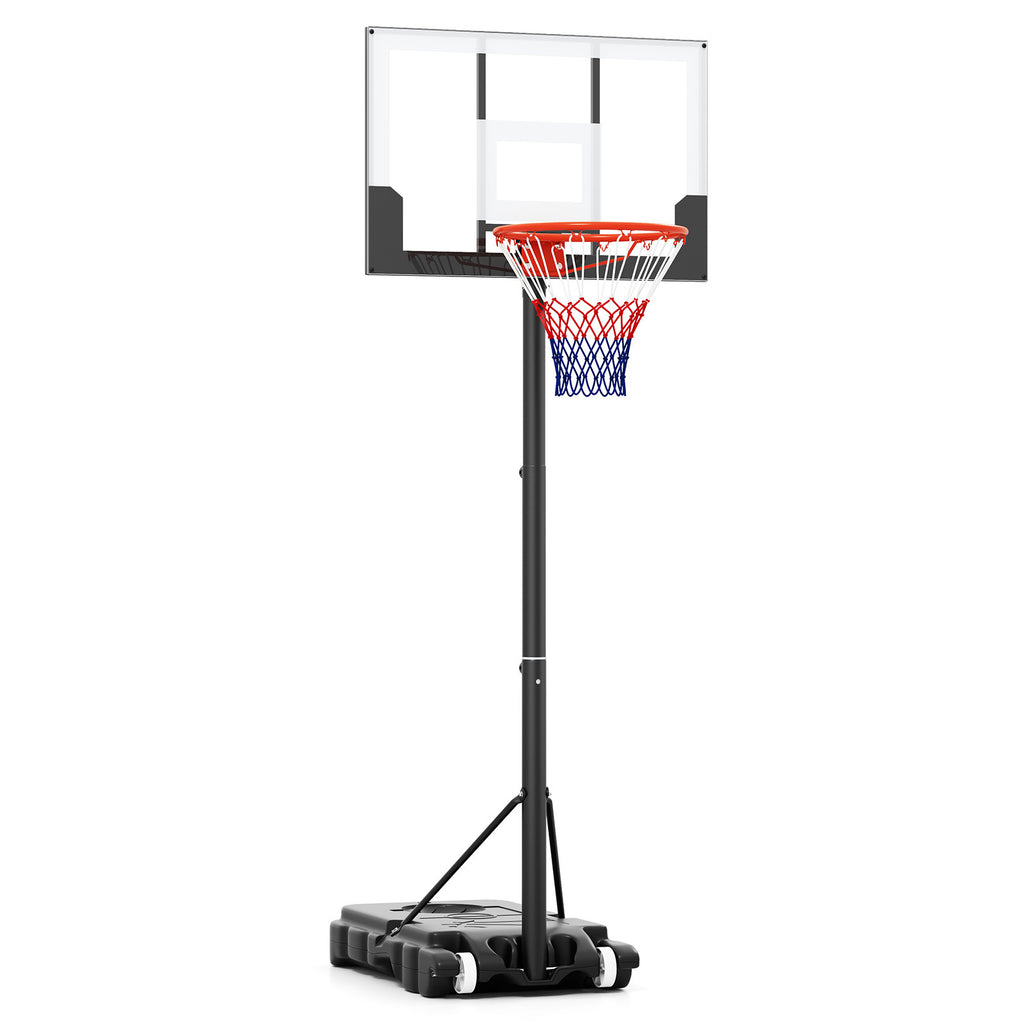 Portable Adjustable Kids Basketball Hoop System - Black & White, 3.3-7 ft
