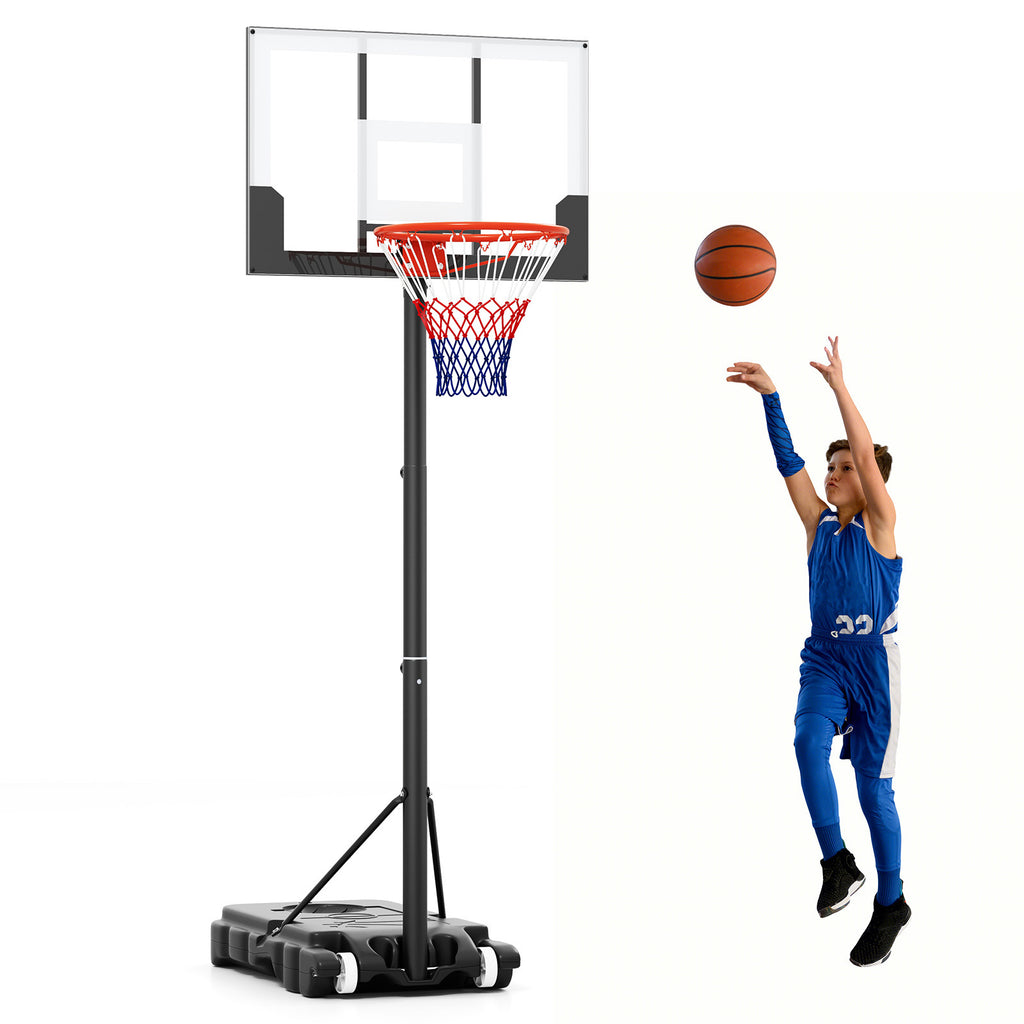 Portable Adjustable Kids Basketball Hoop System - Black & White, 3.3-7 ft