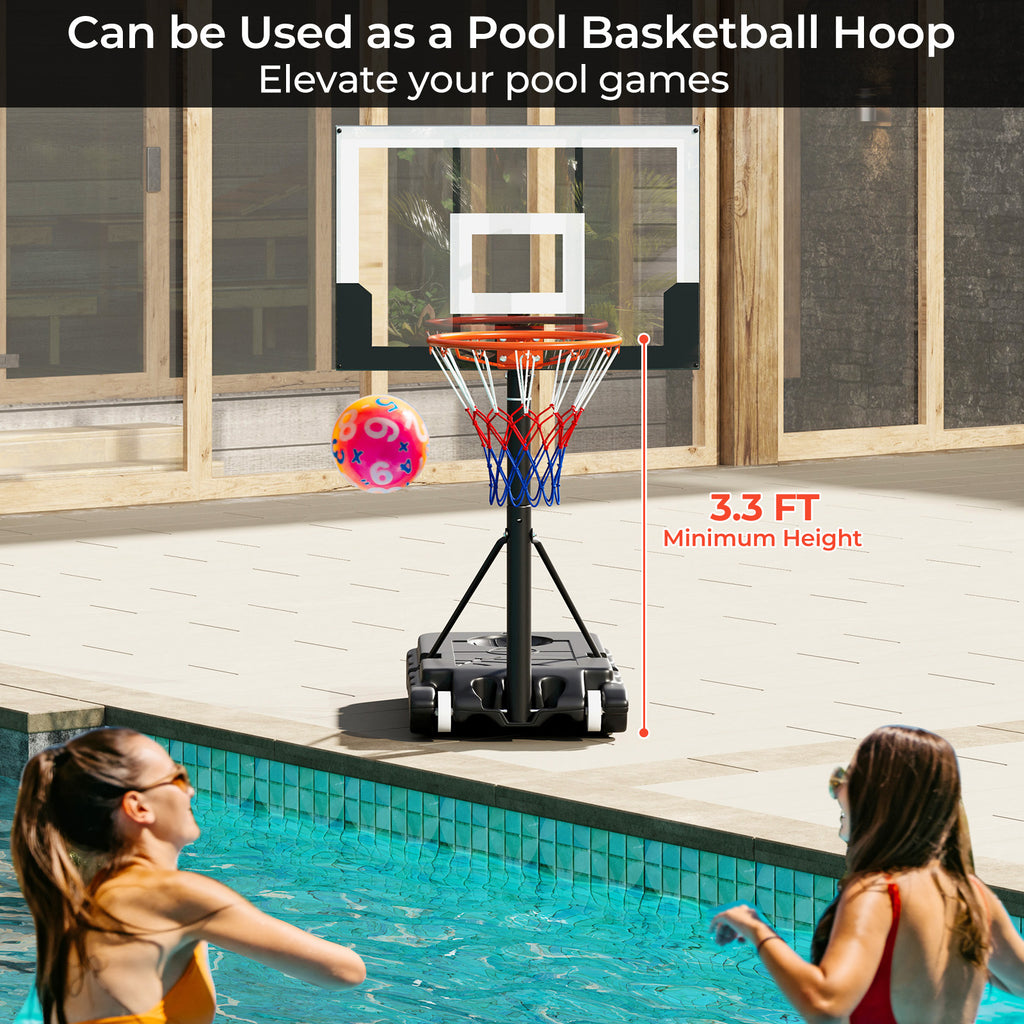 Portable Adjustable Kids Basketball Hoop System - Black & White, 3.3-7 ft