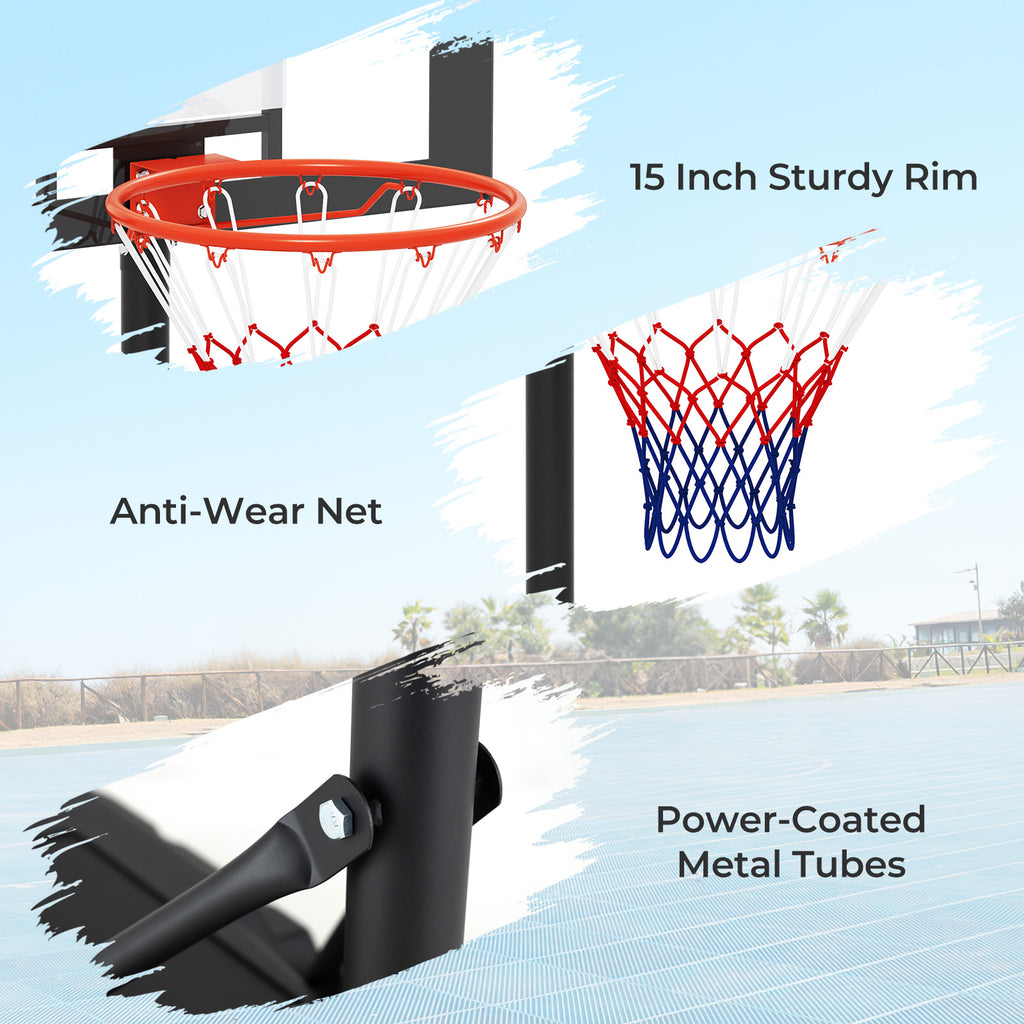 Portable Adjustable Kids Basketball Hoop System - Black & White, 3.3-7 ft