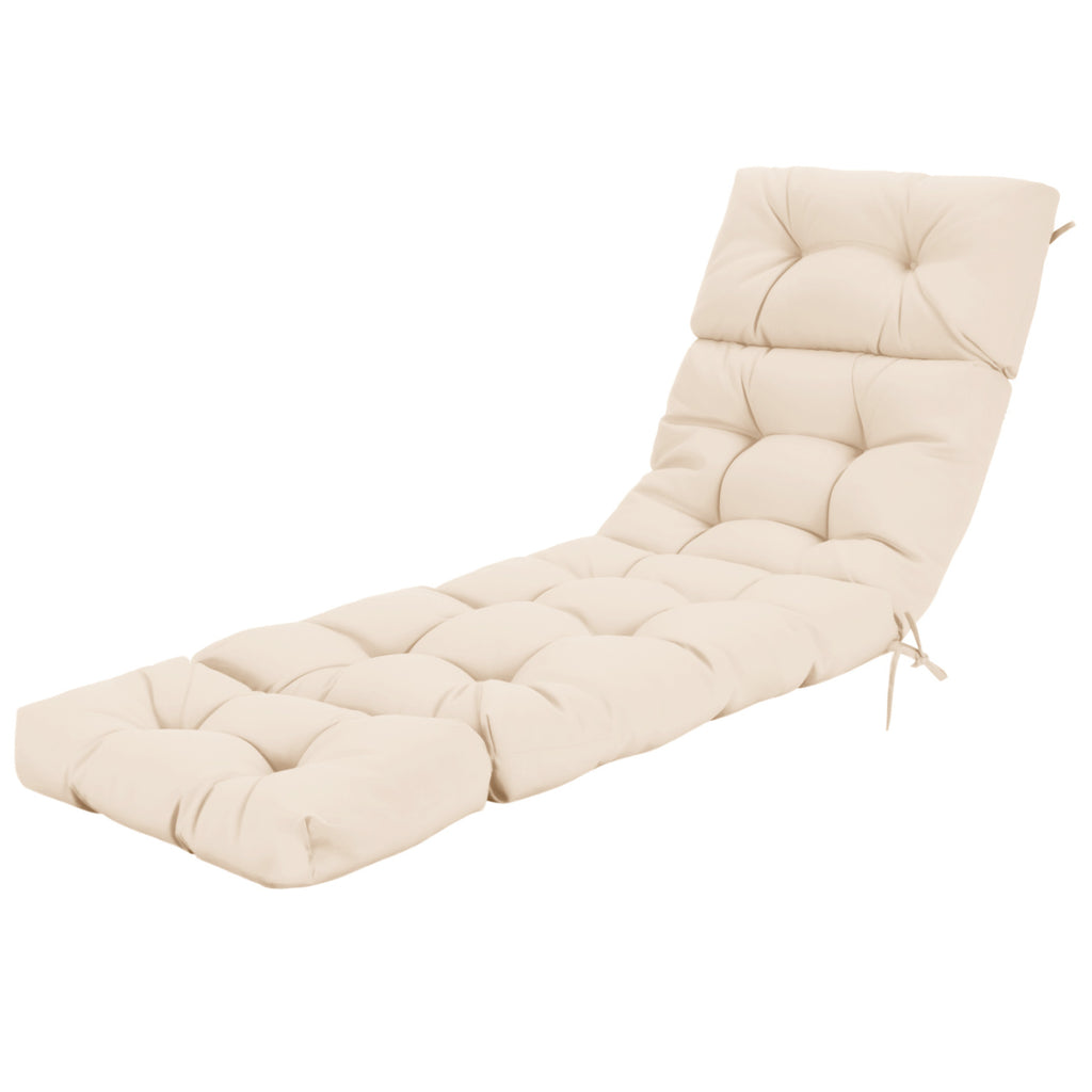 73"x22" Outdoor Lounge Chaise Cushion with High Back String Ties Set