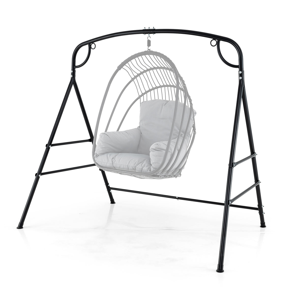 Outdoor Metal Swing Stand with 4 Support Bars and 2 Hanging Ways