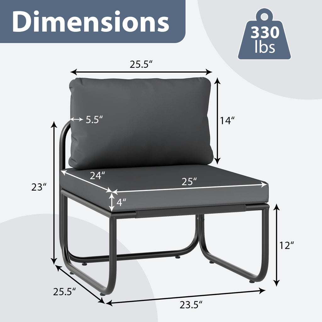 Outdoor Patio Chairs Set of 2 with Removable Cushions and Adjustable