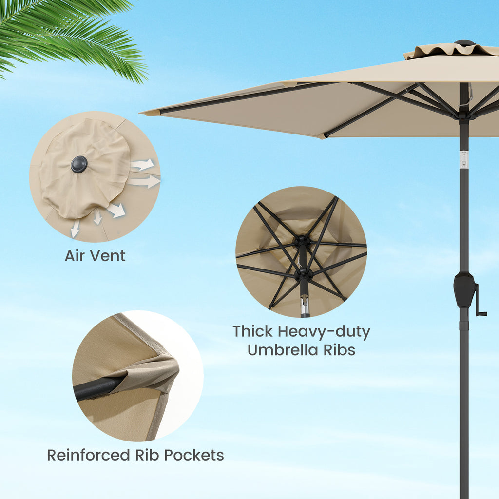 7.5 feet Outdoor Patio Heavy Duty Market Umbrella with Push Button