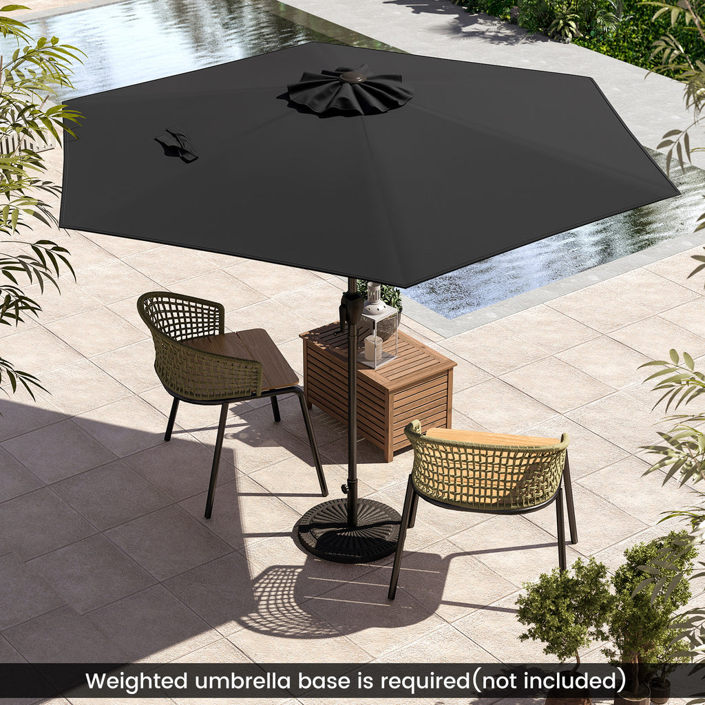 7.5 ft Market Umbrella with Push Button Tilt - Black