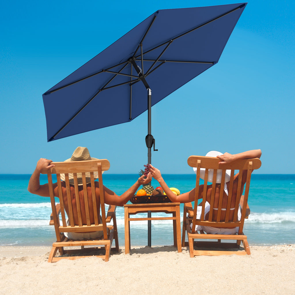 7.5 ft Market Umbrella with Push Button Tilt - Navy