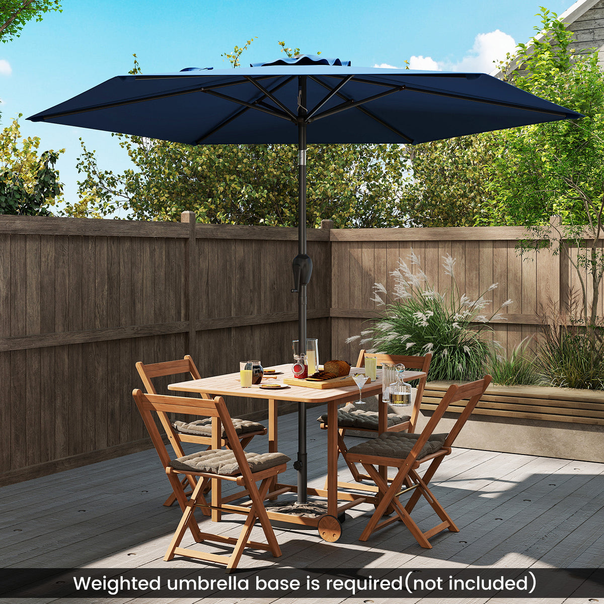 7.5 ft Market Umbrella with Push Button Tilt - Navy