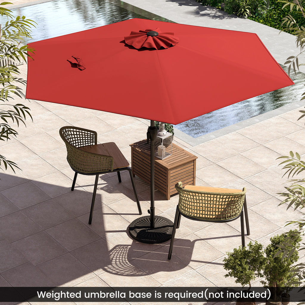 7.5 ft Market Umbrella with Push Button Tilt, Burgundy