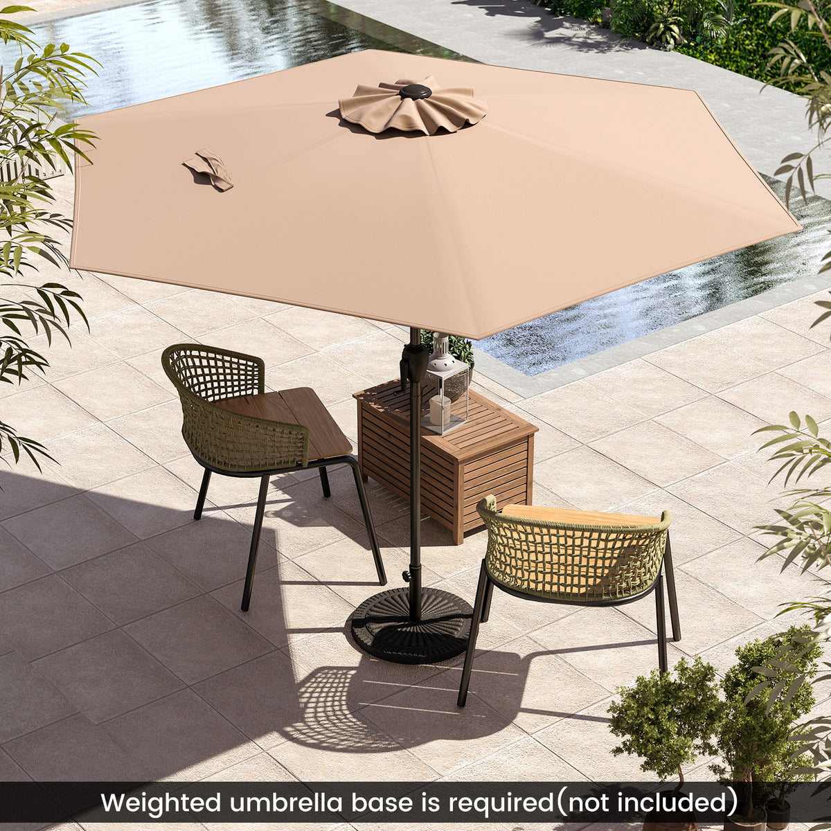 7.5 feet Outdoor Patio Heavy Duty Market Umbrella with Push Button
