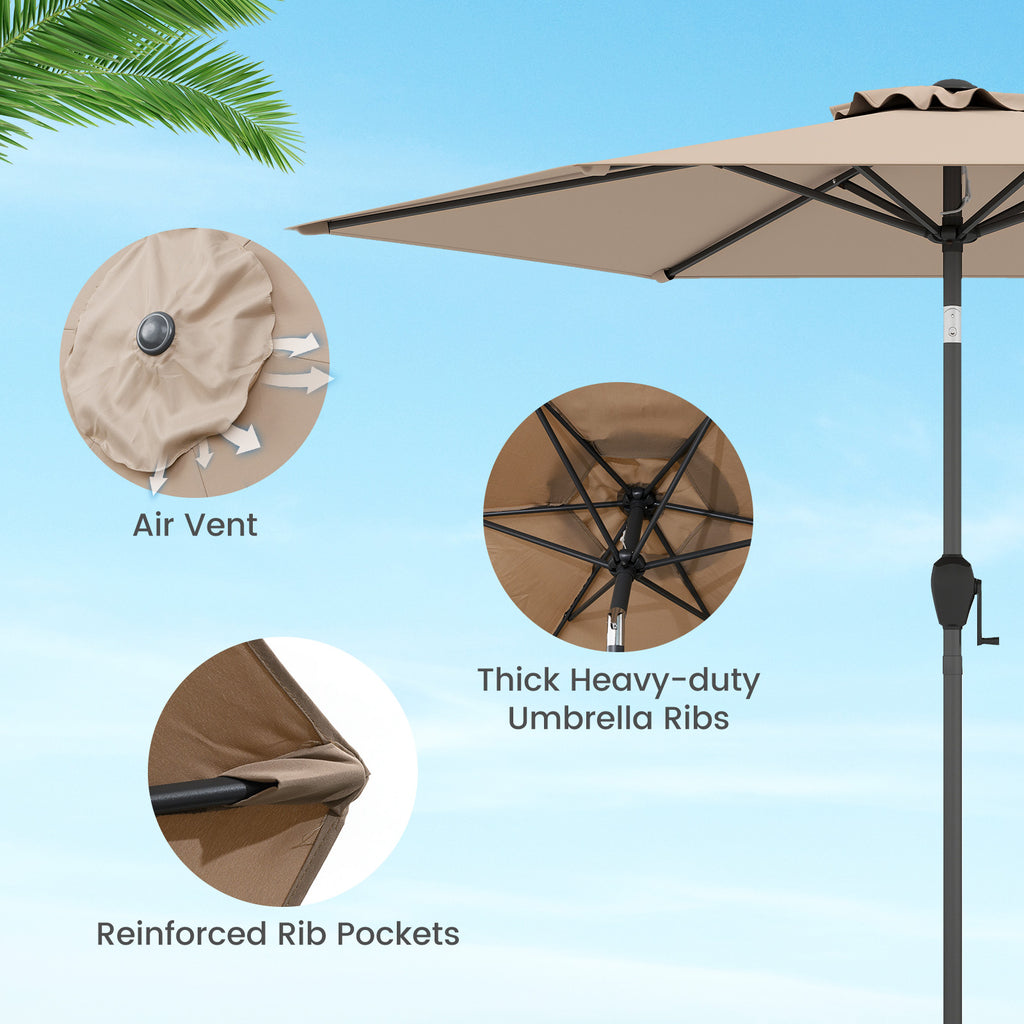 7.5 feet Outdoor Patio Heavy Duty Market Umbrella with Push Button