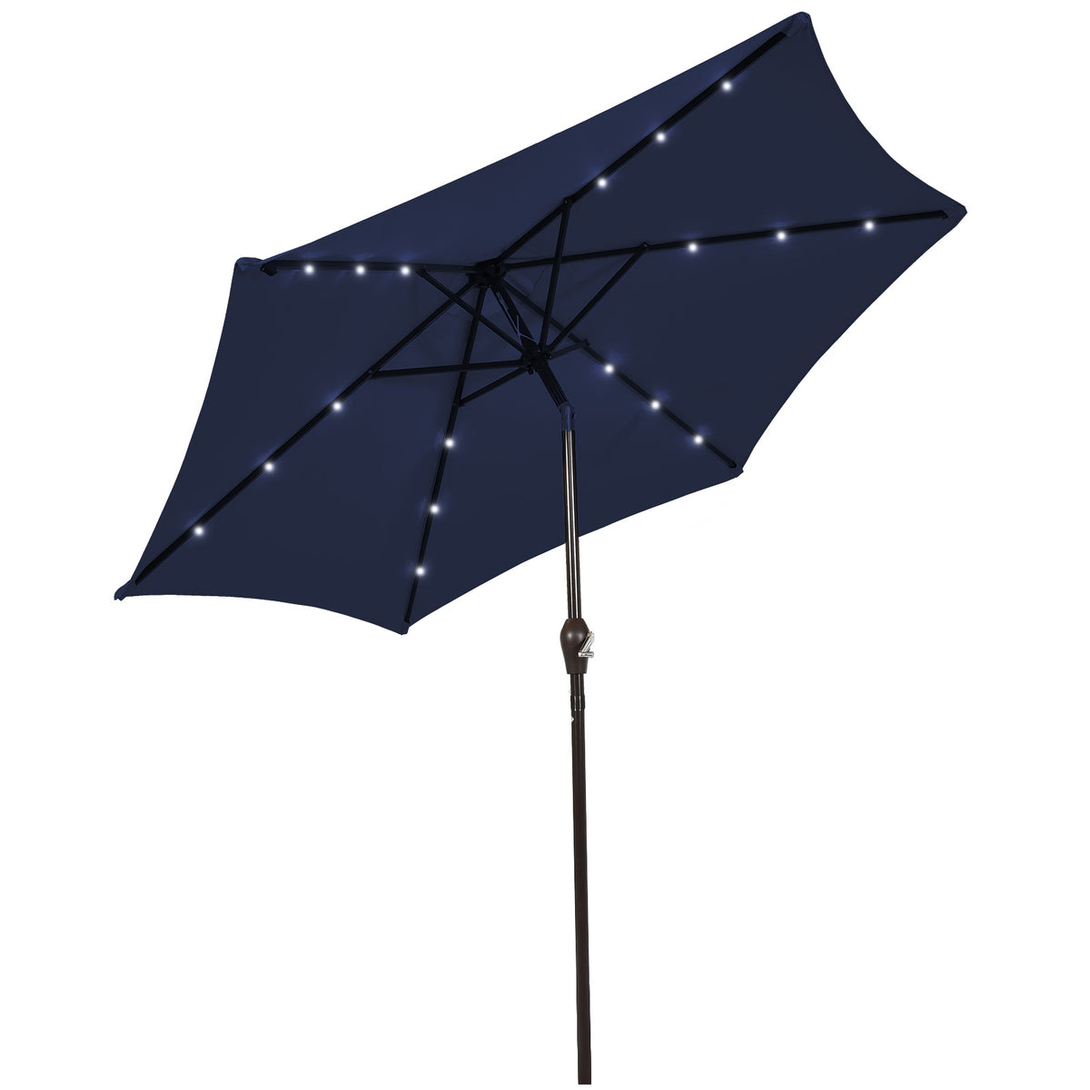 10 FT Patio Umbrella with 24 Solar LED Lights - Dark Blue