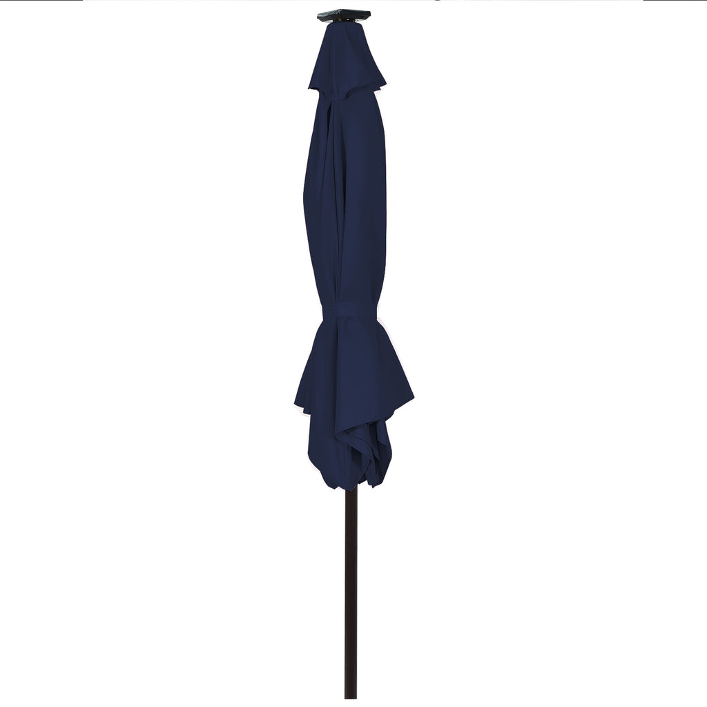 10 FT Patio Umbrella with 24 Solar LED Lights - Dark Blue