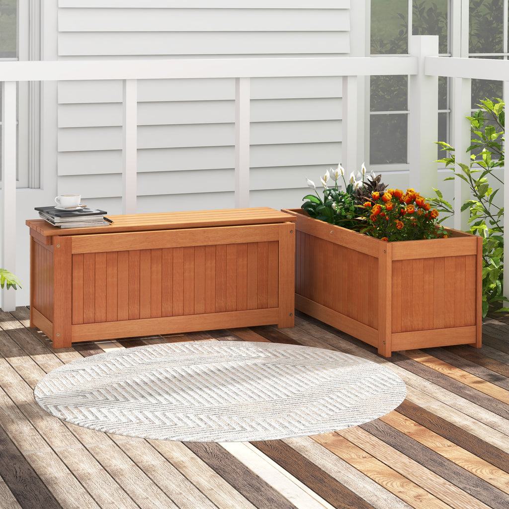 Wood Planter Box with Seat – 1 Planter Box
