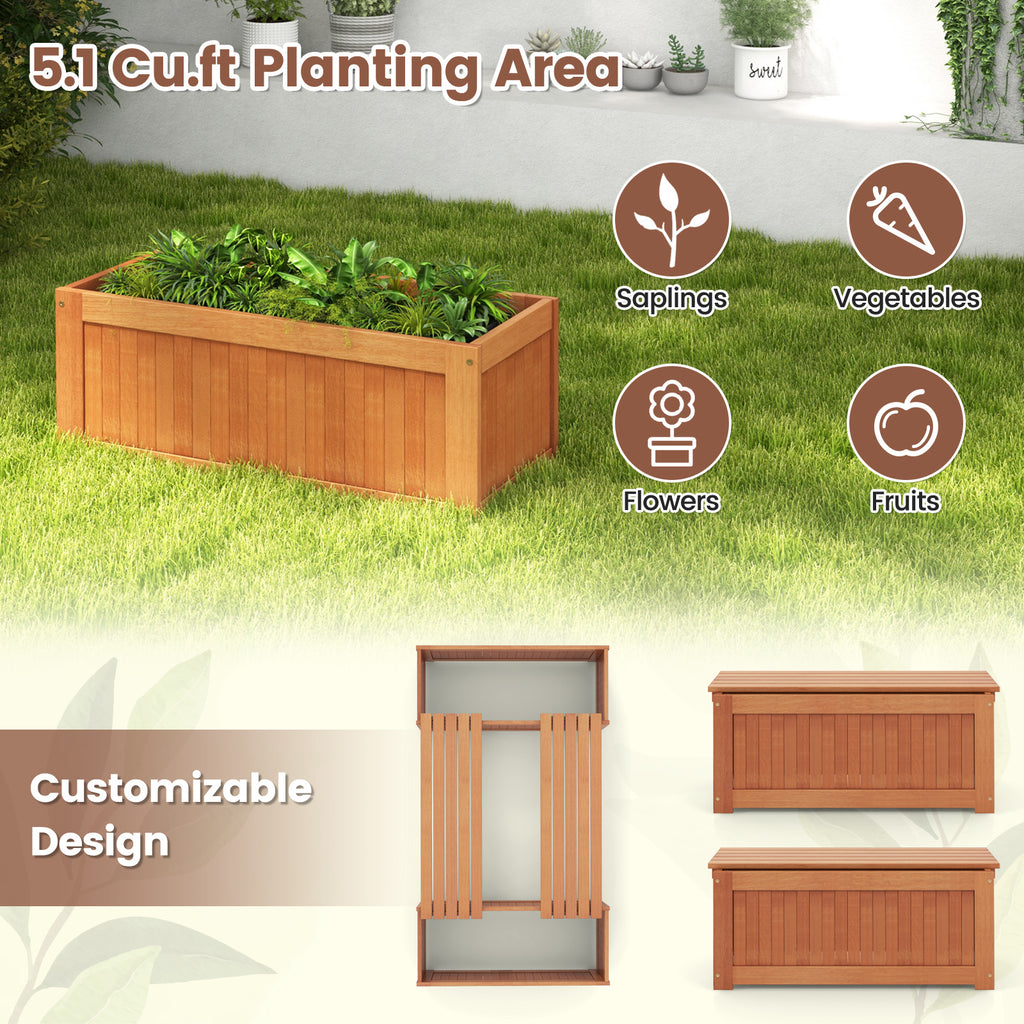 Wood Planter Box with Seat – 1 Planter Box