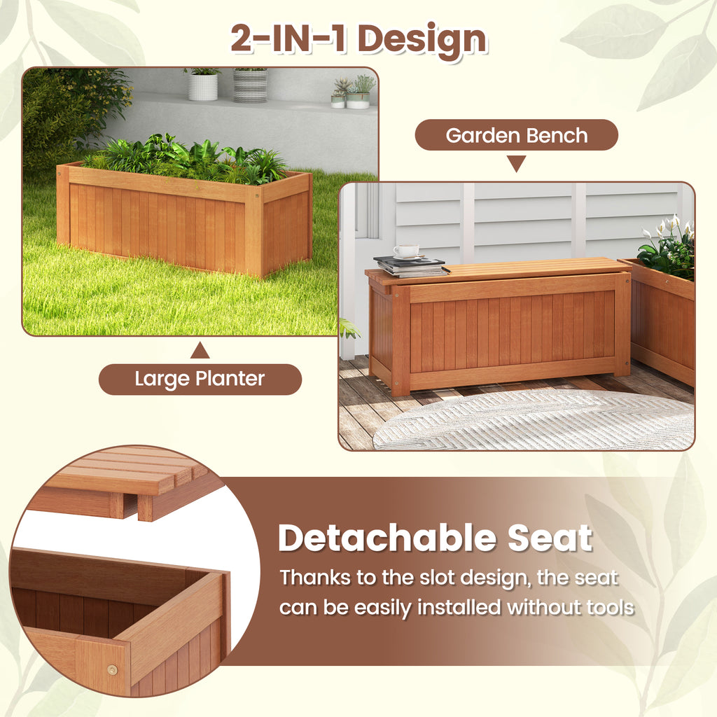 Wood Planter Box with Seat – 1 Planter Box