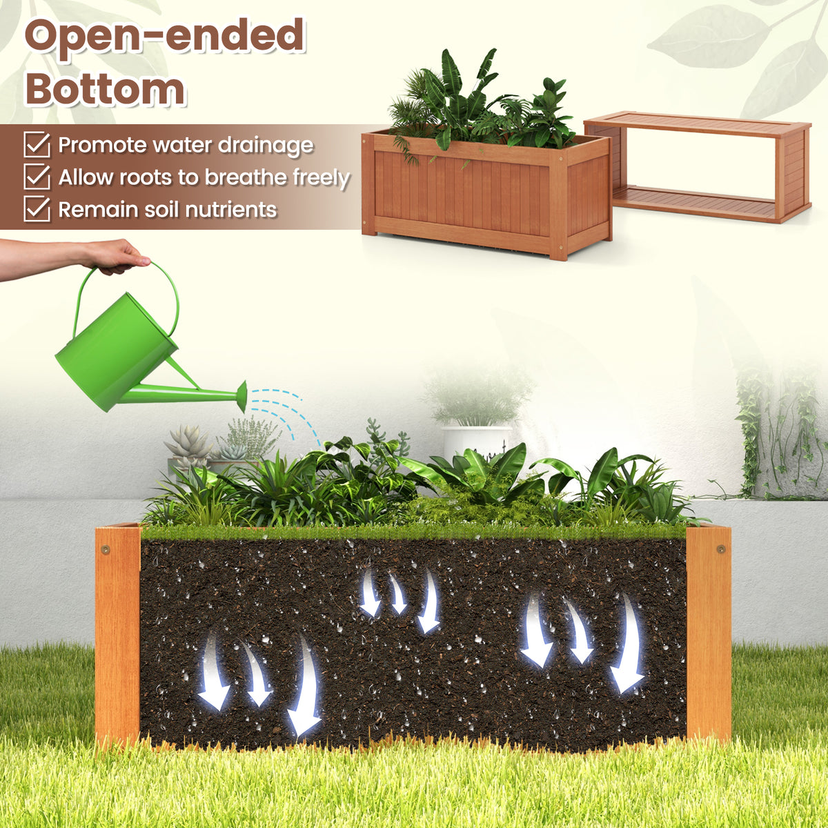 Wood Planter Box with Seat – 1 Planter Box