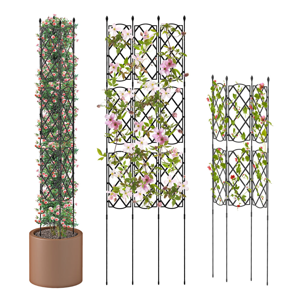 Raised Garden Bed Adjustable with Plant Box and Trellis Lockable