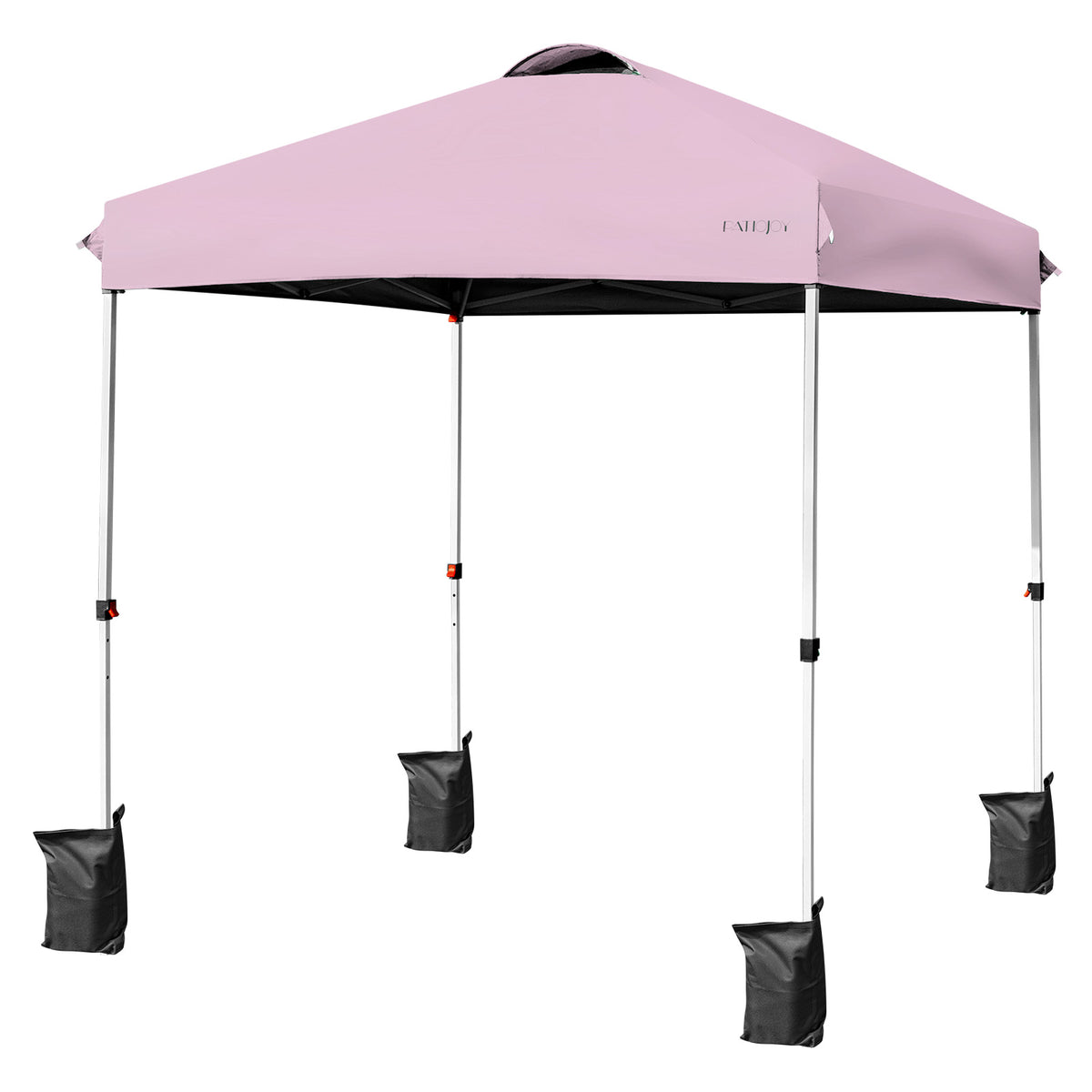 6.6' x 6.6' Outdoor Pop-Up Canopy Tent with Roller Bag - Pink