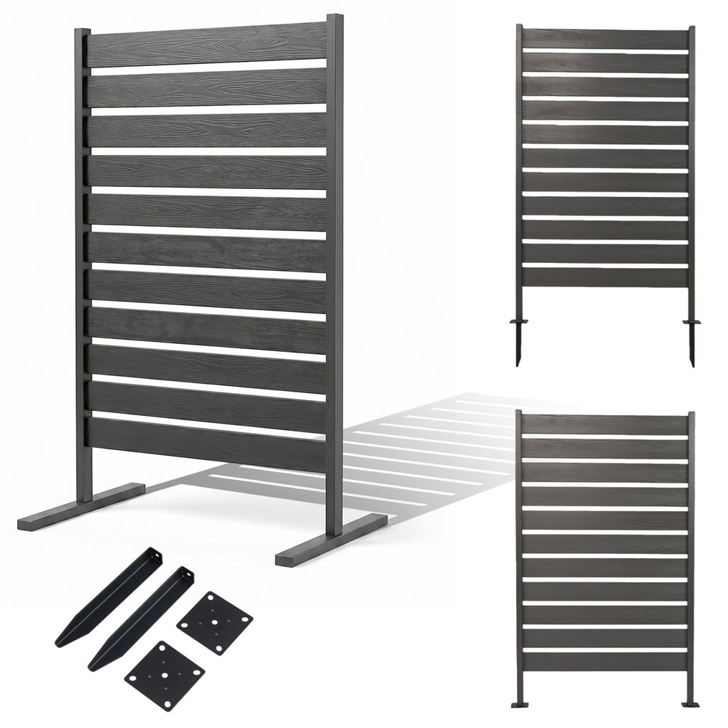 Outdoor Privacy Fence Screen for Backyard Pool Lawn - Gray, Set of 1