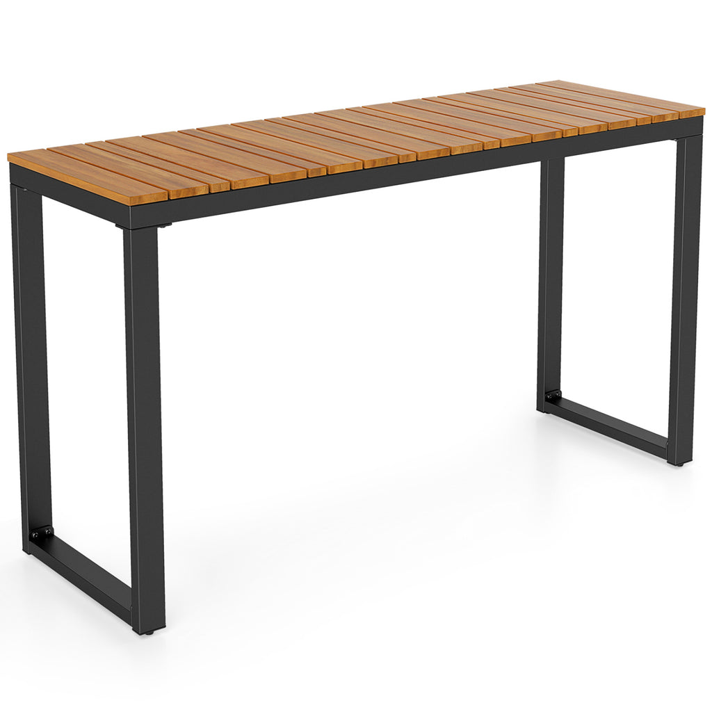 Outdoor Rectangle Console Table - Acacia Wood Tabletop