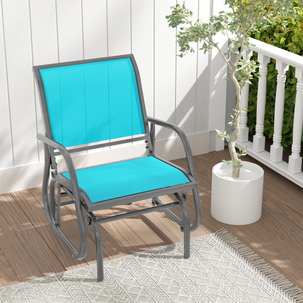Outdoor Single Swing Glider Rocking Chair with Armrest