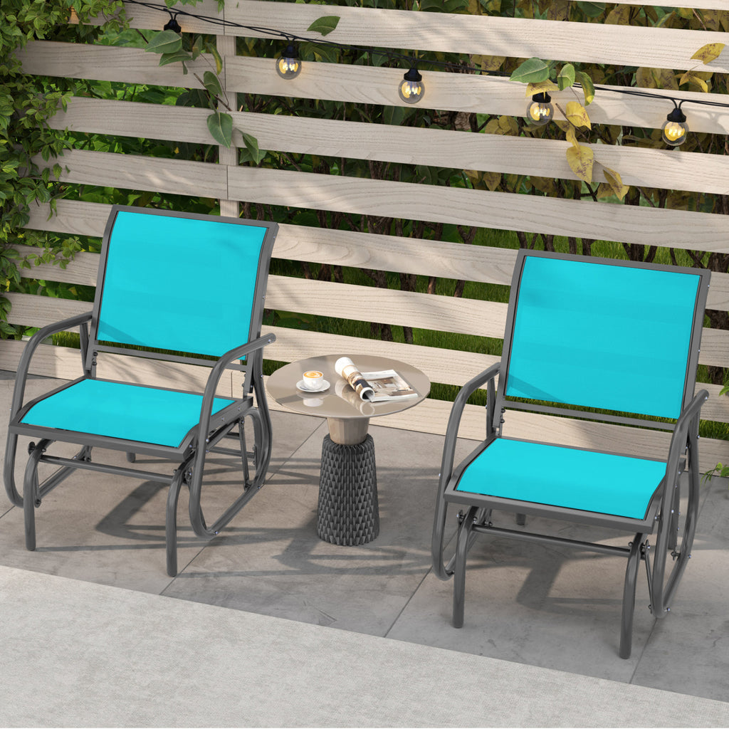 Outdoor Single Swing Glider Rocking Chair with Armrest