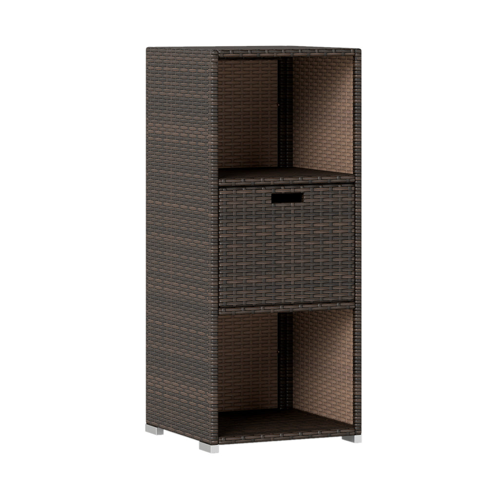 Outdoor Storage Cabinet Patio Wicker Organizer with Drawer