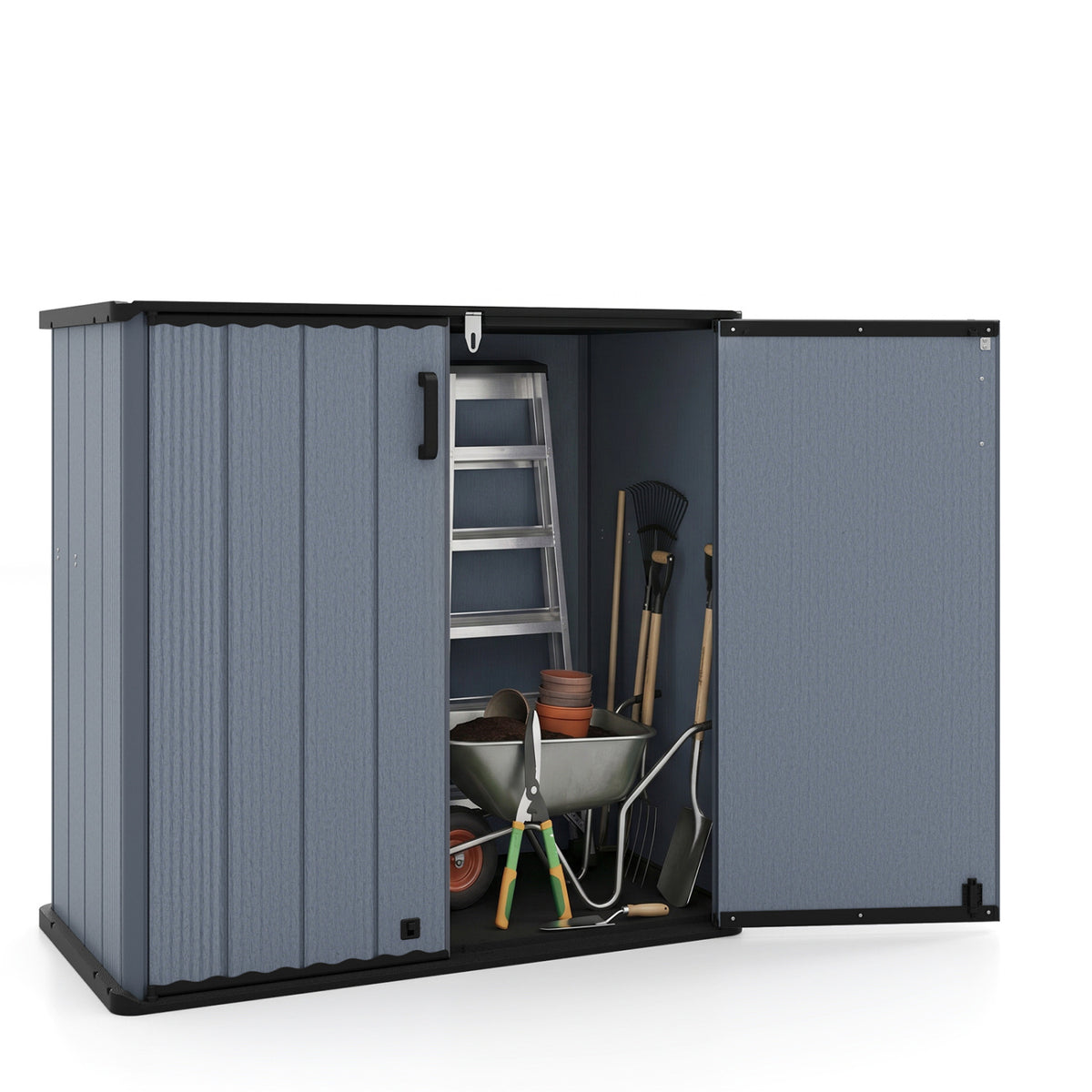 Outdoor 23.5 Cu.ft All-Weather Storage Box with Floor Lockable Door