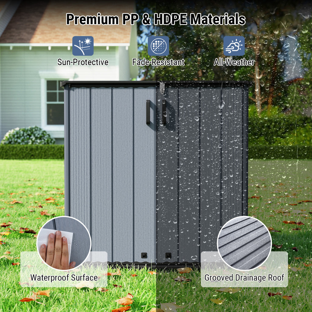 Outdoor 23.5 Cu.ft All-Weather Storage Box with Floor Lockable Door