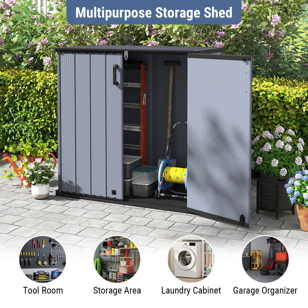 Outdoor 23.5 Cu.ft All-Weather Storage Box with Floor Lockable Door