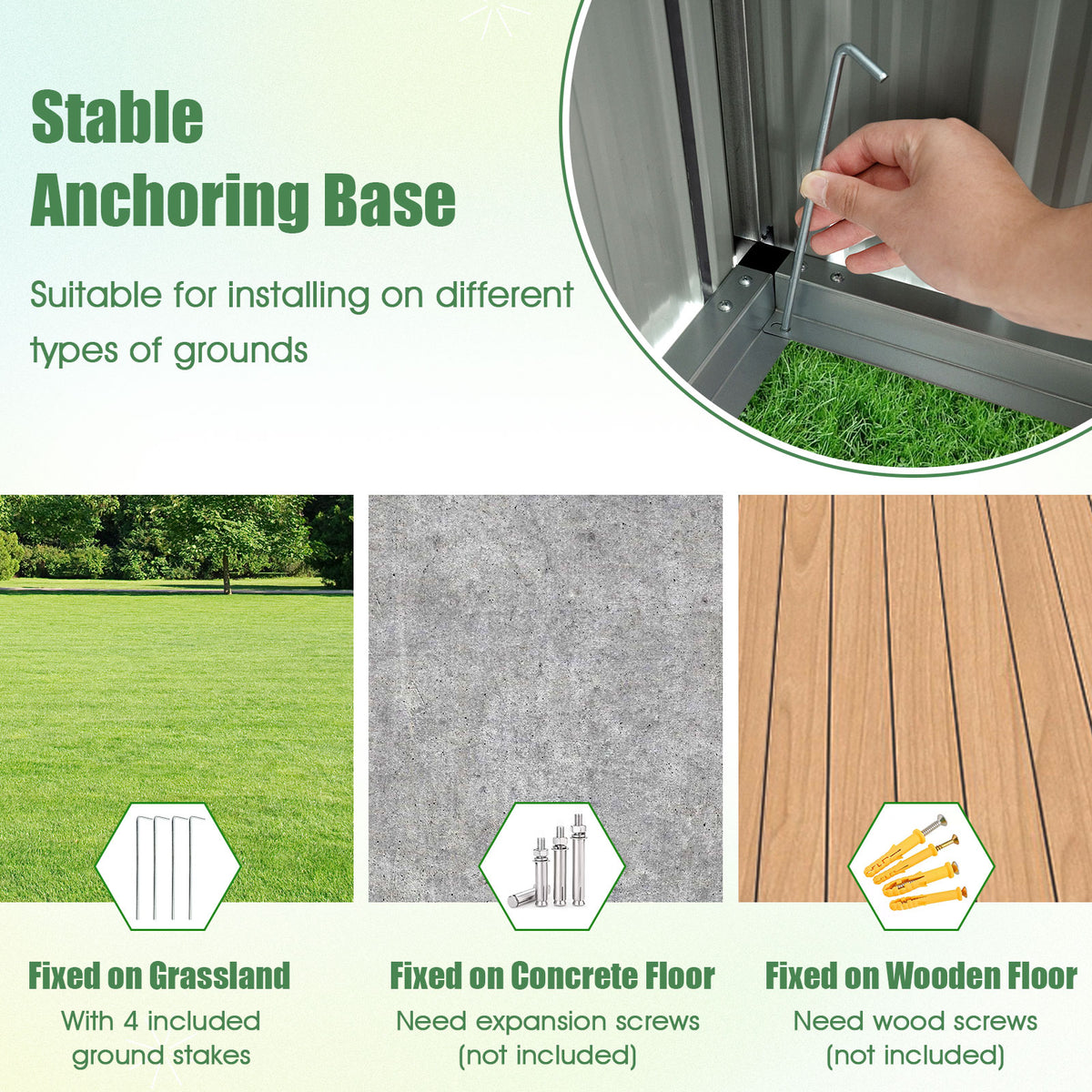 5 x 3 Feet Outdoor Storage Shed with Sloped Roof and Lockable Door