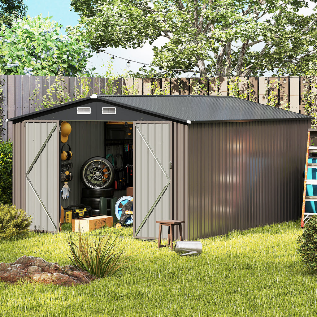 10 x 14 FT Outdoor Storage Shed with Improved Windproof Metal