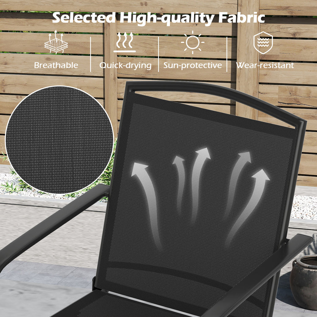 Outdoor Swivel Chairs Set of 2 with High Back and Breathable Seat