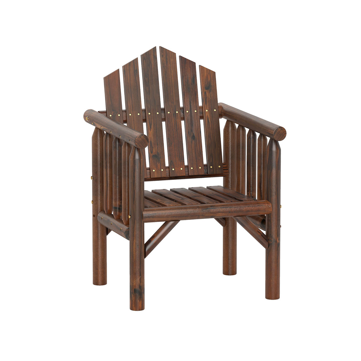 Outdoor Wood Armchair with Armrests - Natural