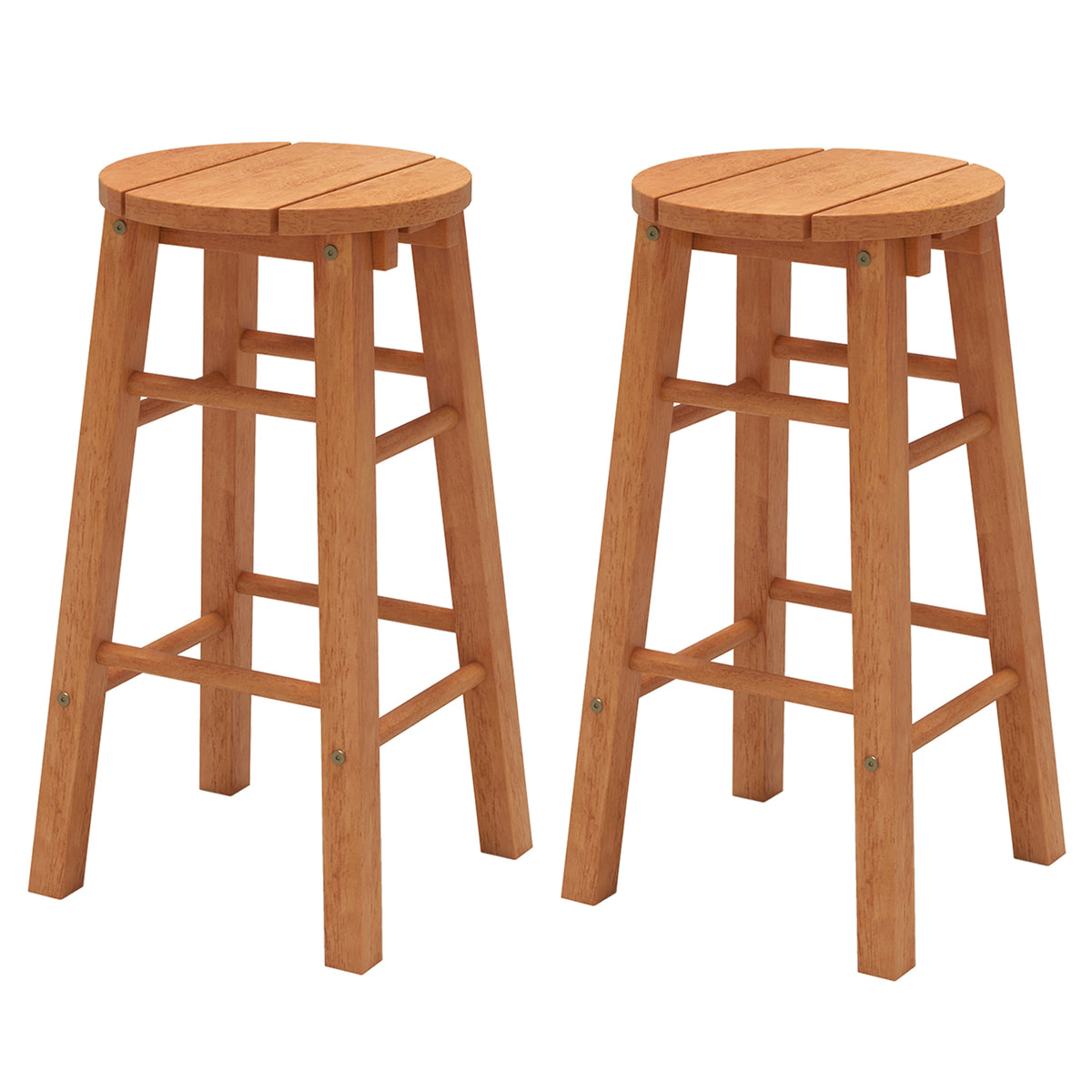 18-Inch Outdoor Wood Bar Stools Set of 2