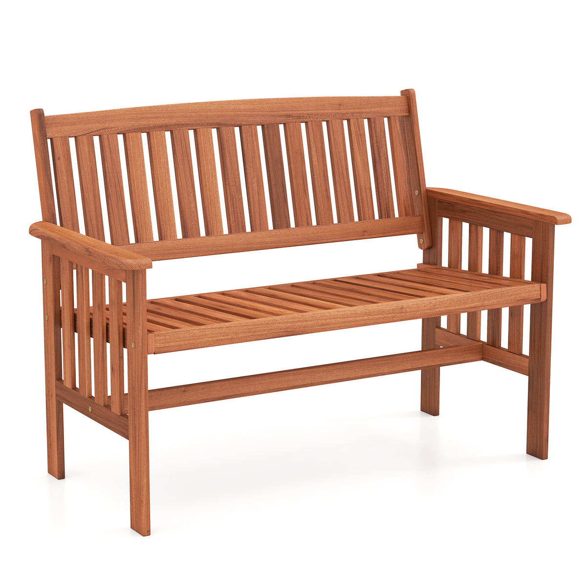 44 Inch Wooden Outdoor Bench - 2-Person Acacia Wood