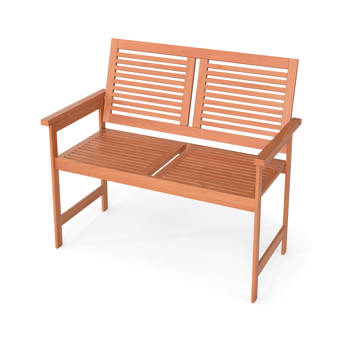 Wood Garden Bench 2-Person with Backrest - 41.5 Inch