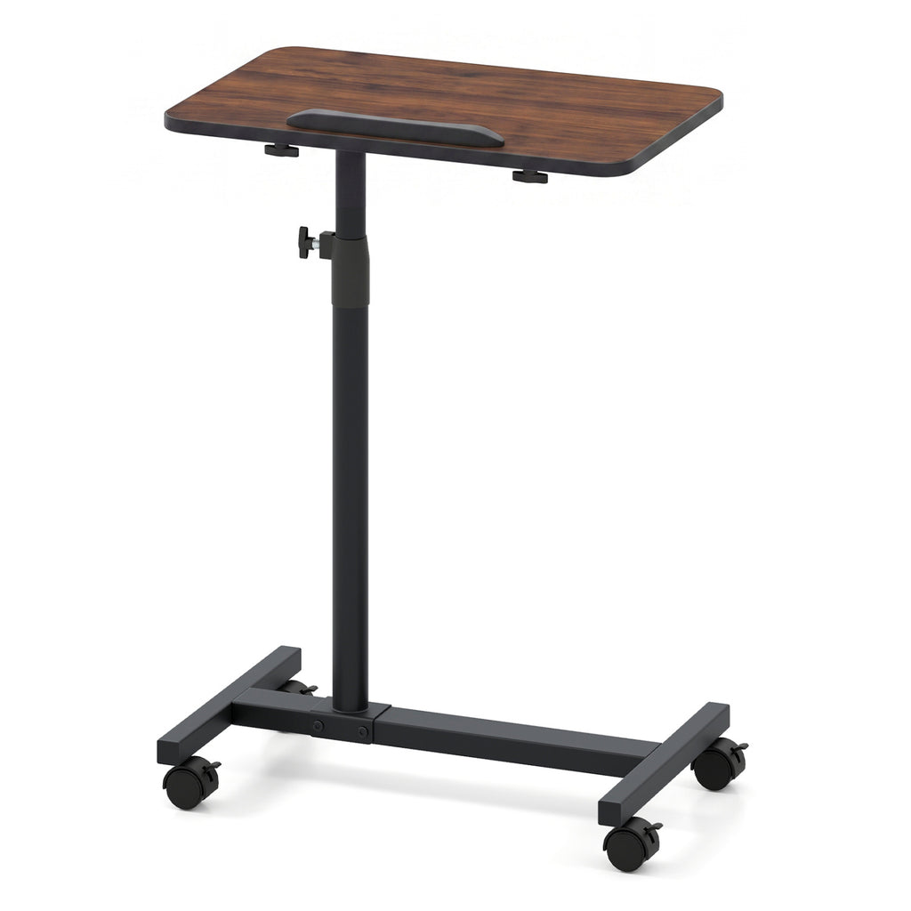 Overbed Rolling Table with Adjustable Height - Walnut