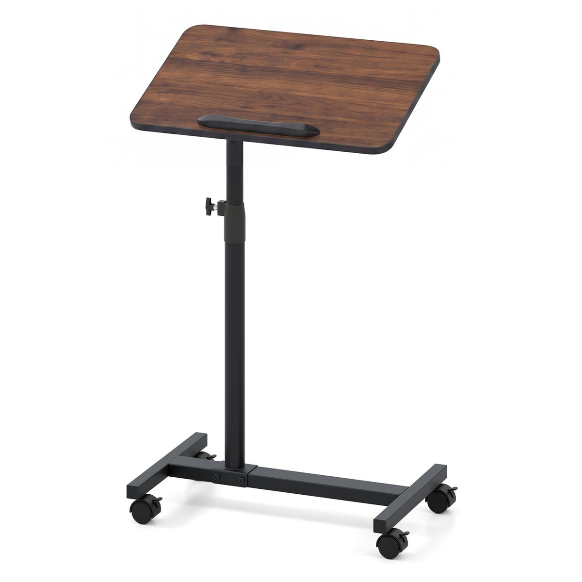 Overbed Rolling Table with Adjustable Height - Walnut